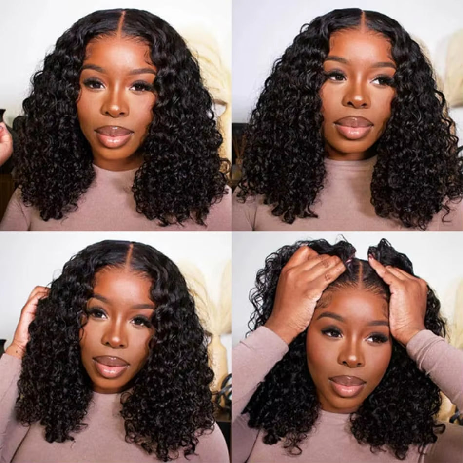 Short Bob Lace Frontal Wig Human Hair 13X4 Deep Wave 180% Density Lace Front Wigs Short Bob Wig Human Hair Lace Frontal Wigs