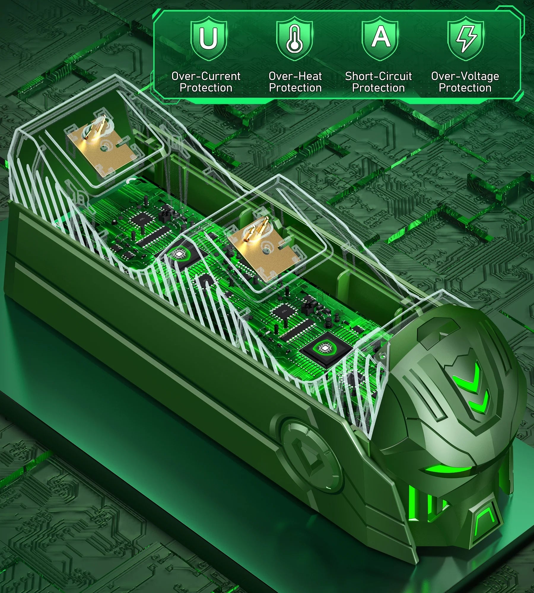 Xbox Controller Charger,  Xbox Charging Station with 2X5520Mwh Rechargeable Battery Packs for Xbox One/Series X|S /Elite Controller-Green