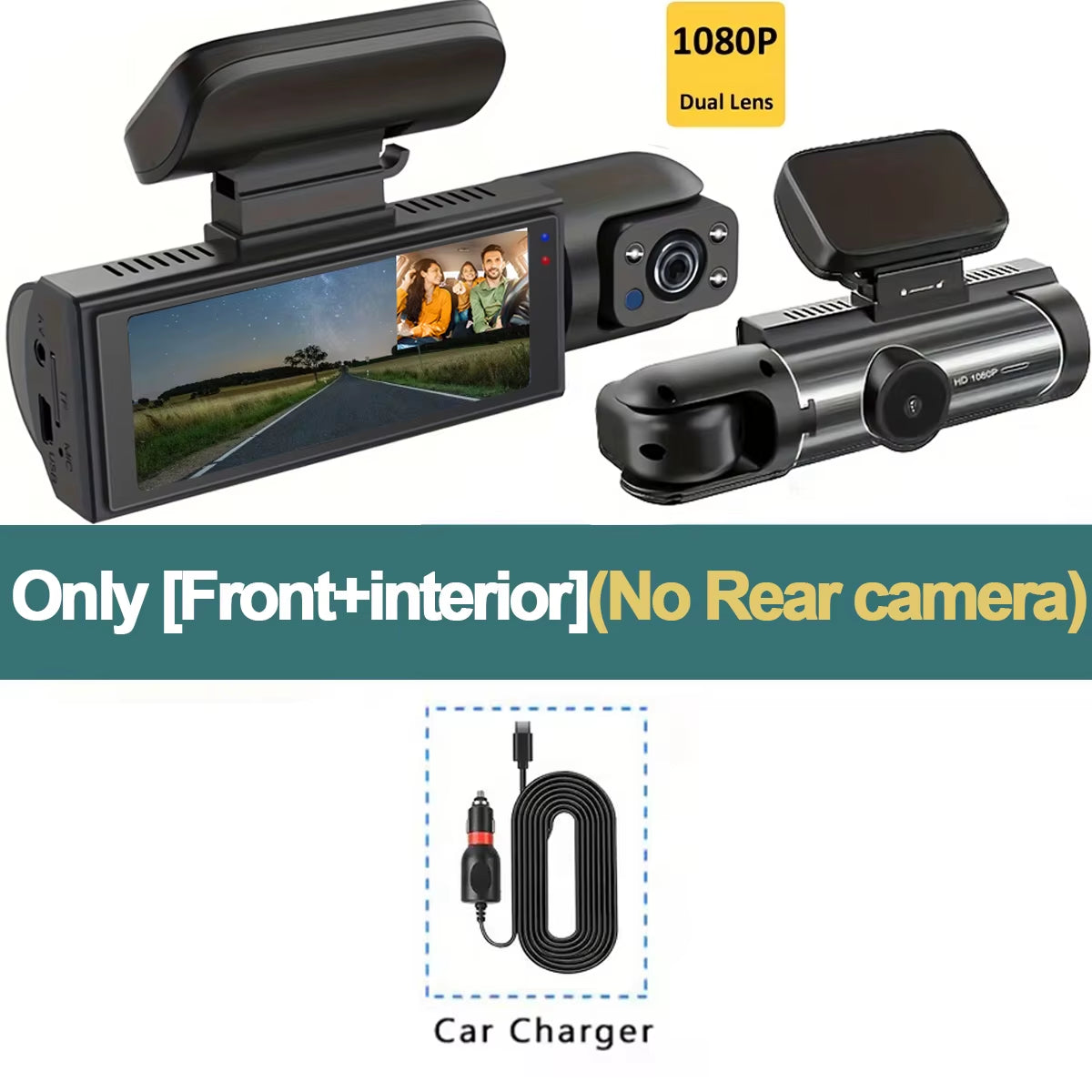 Dash Cam Car DVR 1080P Dashcam for Car Surveillance Camera Automobiles 3 Lens Front Rear Interior Vehicle Video Drive Recorder