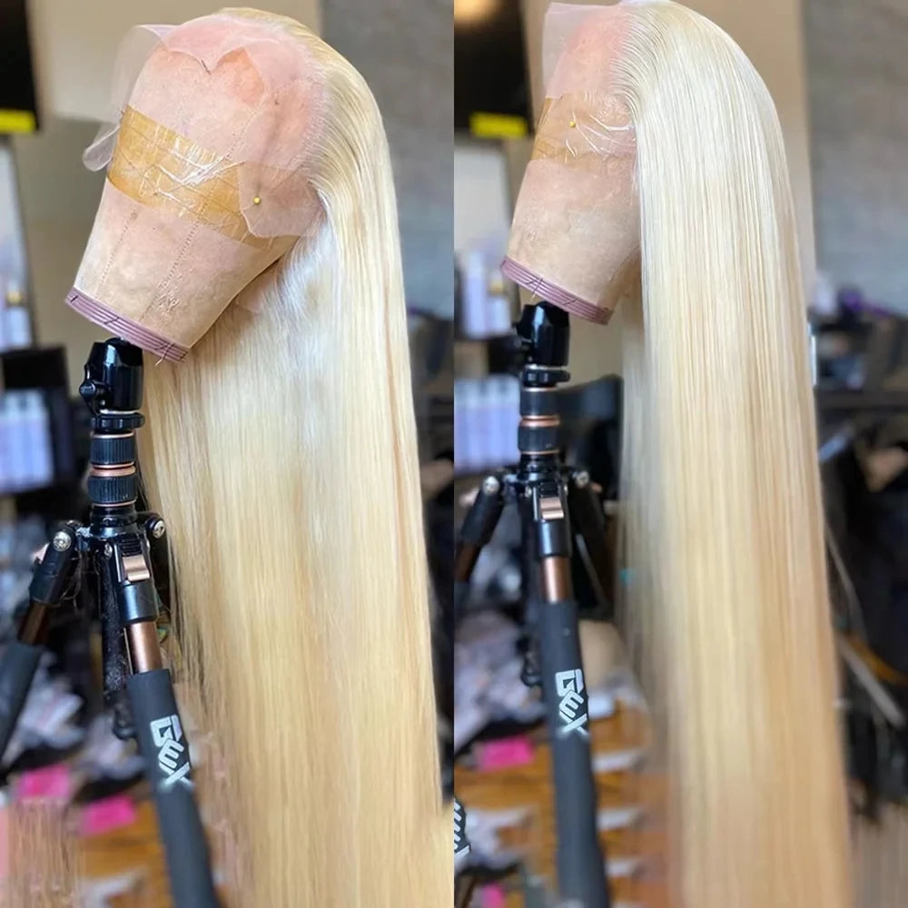 HD Transparent 613 Blonde Straight Lace Frontal Human Hair Wigs for Women Brazilian 13X6 Lace Frontal Wig Straight Human Wigs