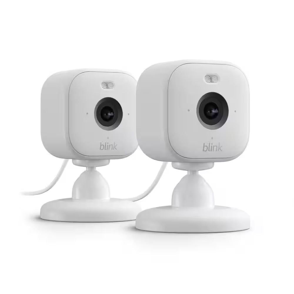 Mini 2 Wired Indoor/Outdoor Smart Security Camera with 1080P HD, 2-Way Talk & Audio, Color Night Vision, White (2-Pack)