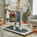 Treadmill Walking Pad 2.5HP with Large LCD Display Portable Wheels and Max Capacity 265Lb for Home Use