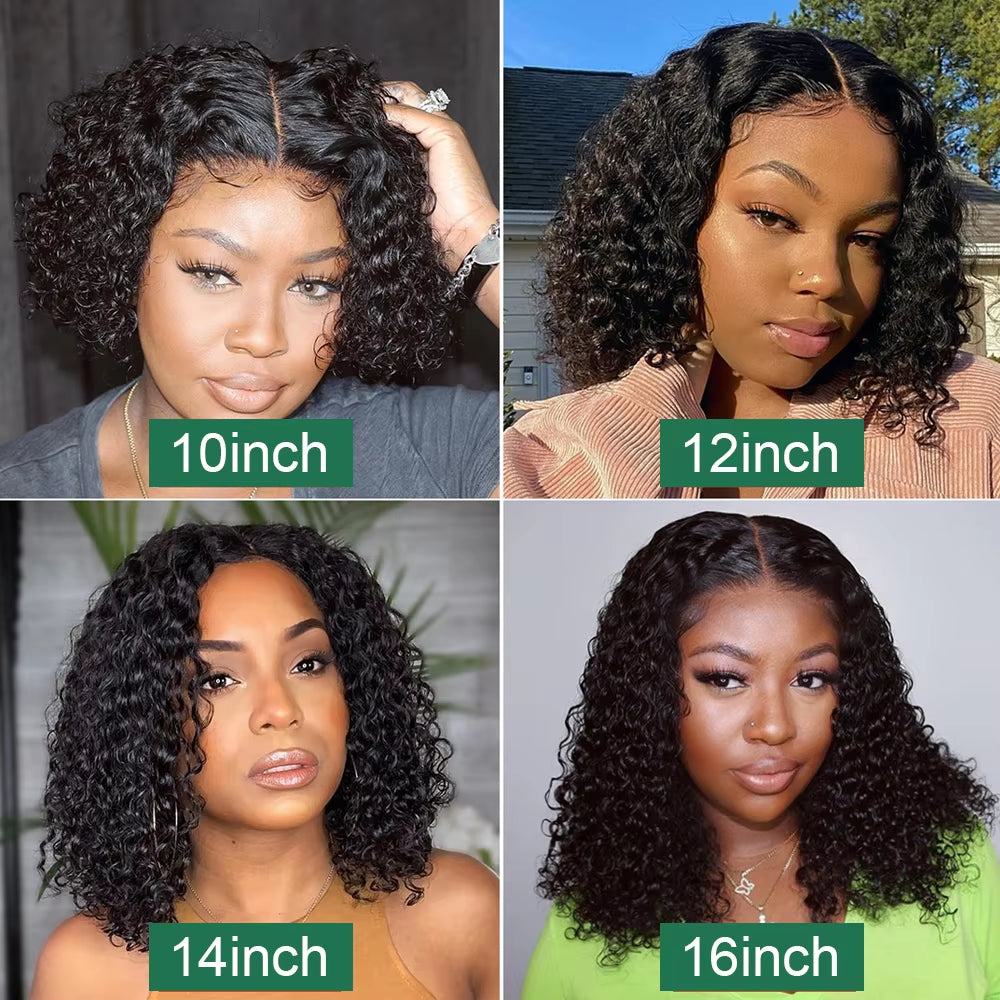 Short Bob Lace Frontal Wig Human Hair 13X4 Deep Wave 180% Density Lace Front Wigs Short Bob Wig Human Hair Lace Frontal Wigs