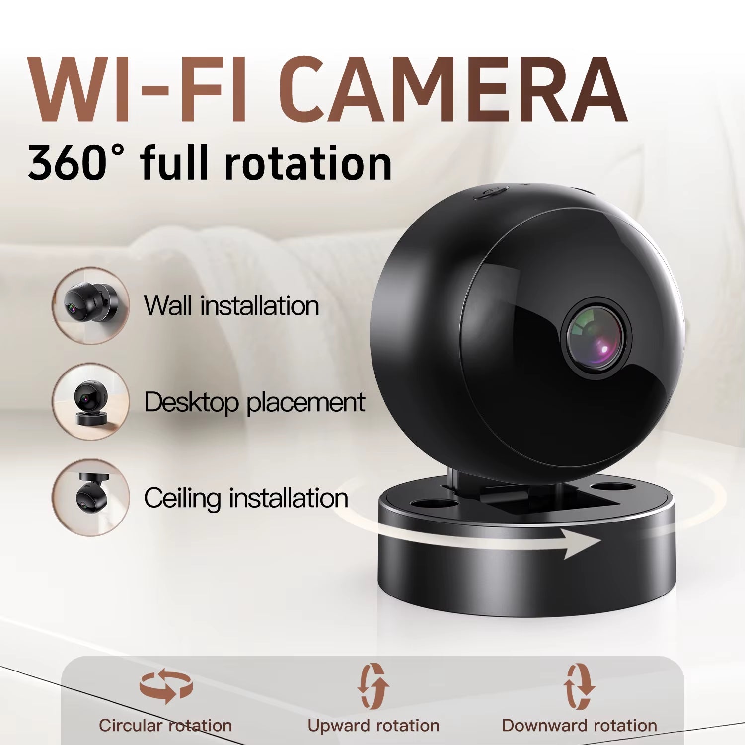 1080P HD Mini 2.4G Wifi Security Camera Smart Wifi Surveillance with 2 Way Audio Infrared Night Vision Security Camera