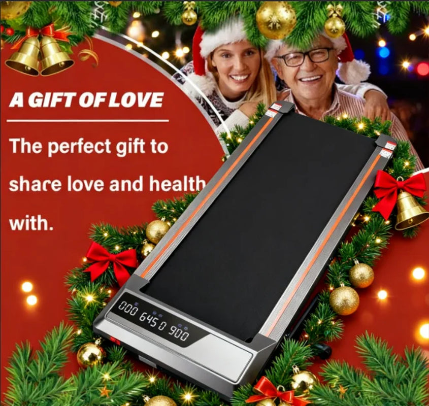 Treadmill Walking Pad 2.5HP with Large LCD Display Portable Wheels and Max Capacity 265Lb for Home Use