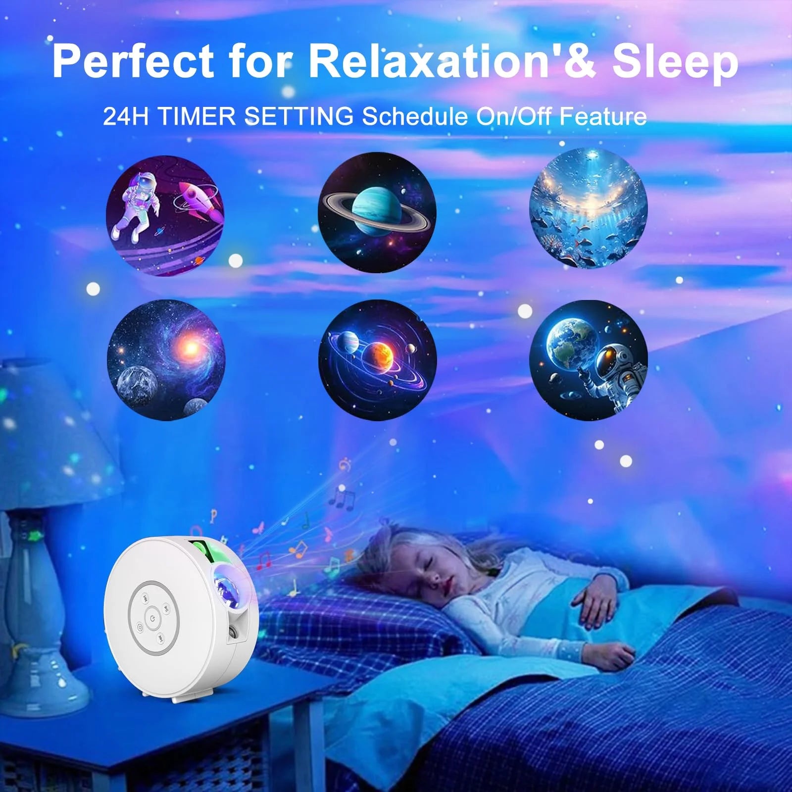 Smart Star Projector Galaxy Light, Bluetooth Speaker & APP Control, Wifi Night Light Compatible with Alexa & Google Home, for Bedroom, Parties, Gaming Room Decor (Films Included)