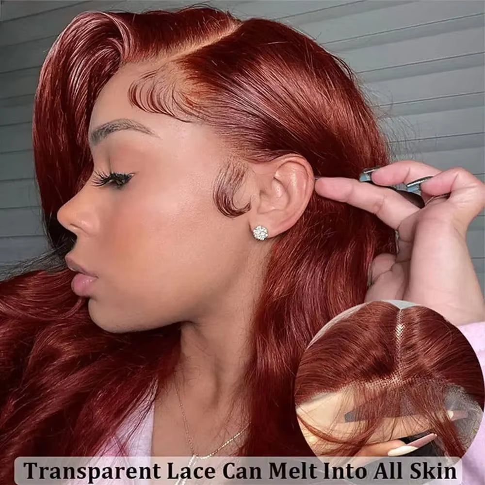 Reddish Brown 13X4 Body Wave Lace Frontal Wigs Human Hair 13X6 Hd Lace Frontal Wigs Human Hair Wigs Pre Plucked 4X4 Closure Wig