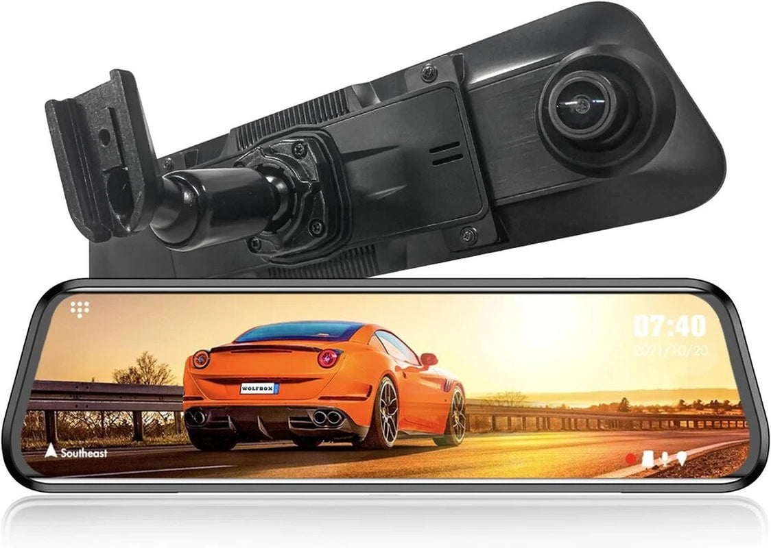 WOLFBOX G840S Mirror Dash Cam Rear View Bracket Dash Camera Front and Rear