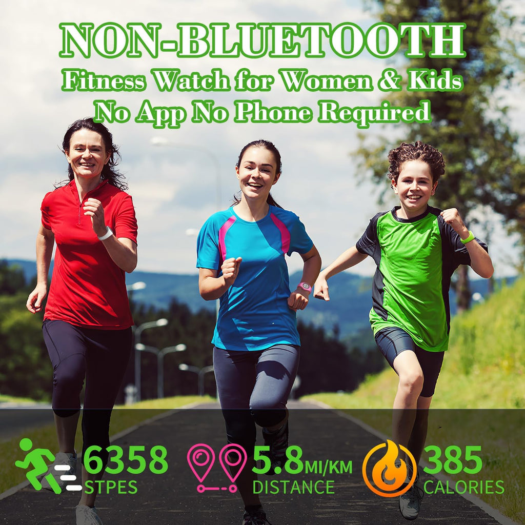 Pedometer Watch Wristwatch with 2 Alarm Clocks, Stopwatch, Always on Display, Sports Watch Distance/Calorie/Step Counter for Women (Green)