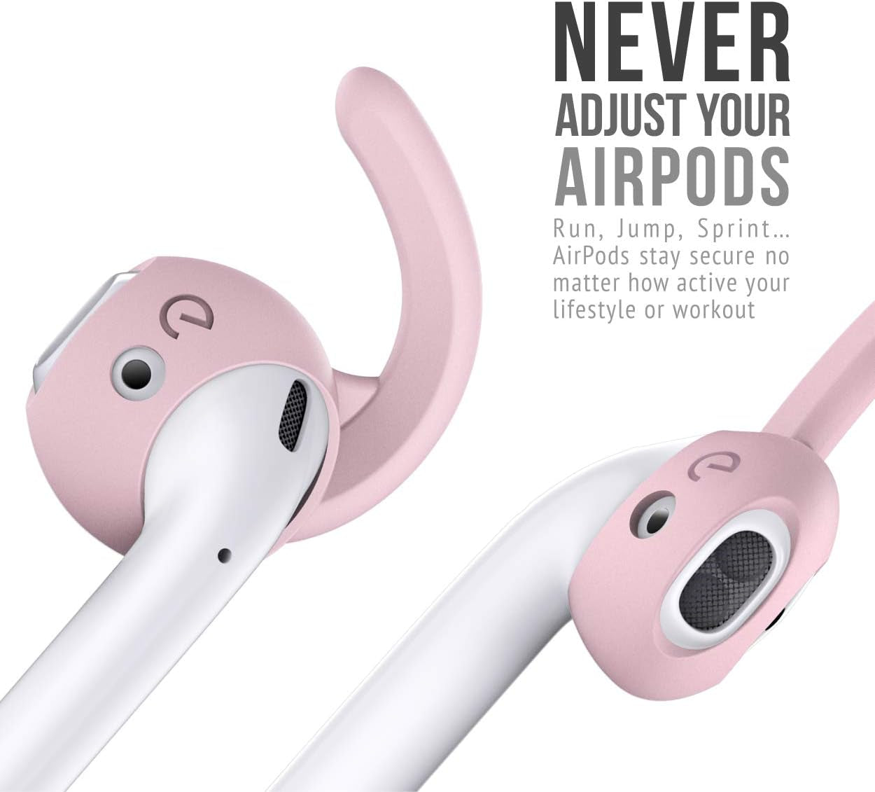 Earbuddyz 2.0 Ear Hooks and Covers Accessories Compatible with Apple Airpods 1 & 2 or Earpods Headphones/Earphones/Earbuds (3 Pairs) (Pretty in Pink)