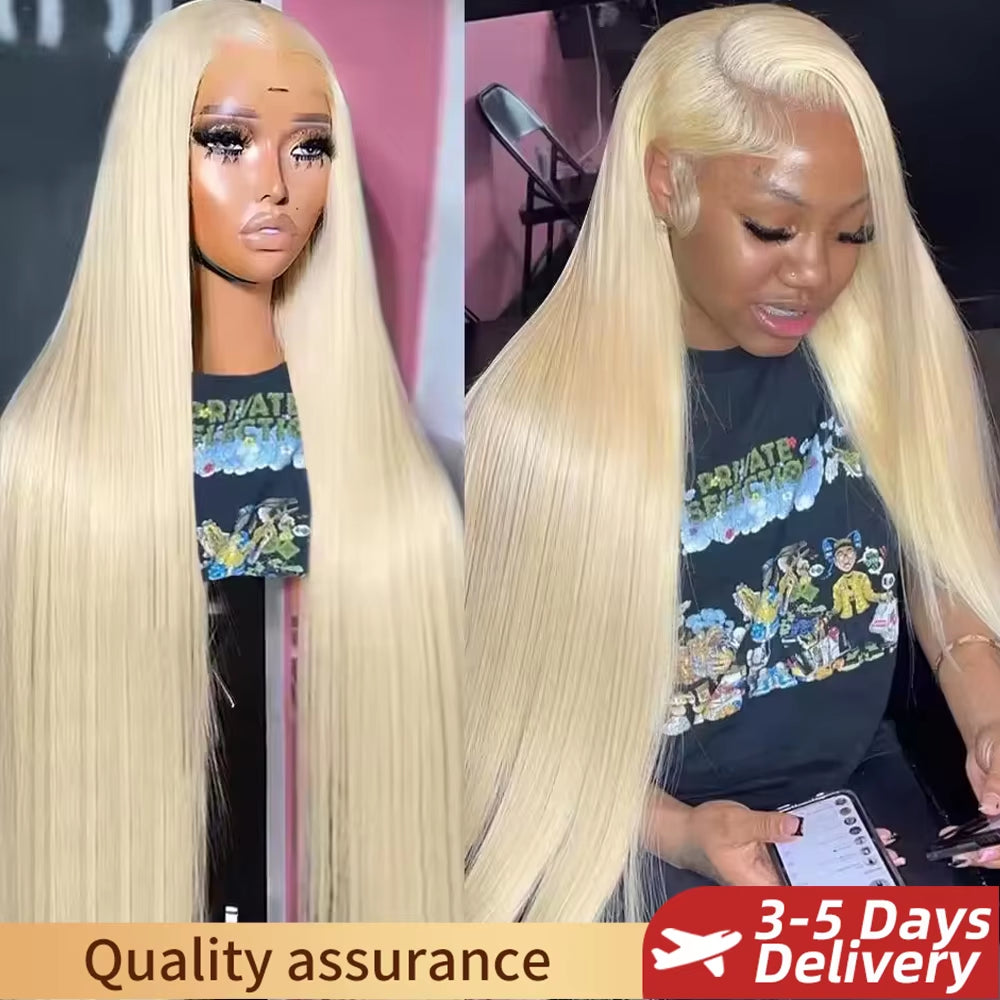 HD Transparent 613 Blonde Straight Lace Frontal Human Hair Wigs for Women Brazilian 13X6 Lace Frontal Wig Straight Human Wigs
