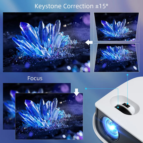 1080P Mini Projector with Bluetooth,Keystone Correction,Up to Support 240'' Screen