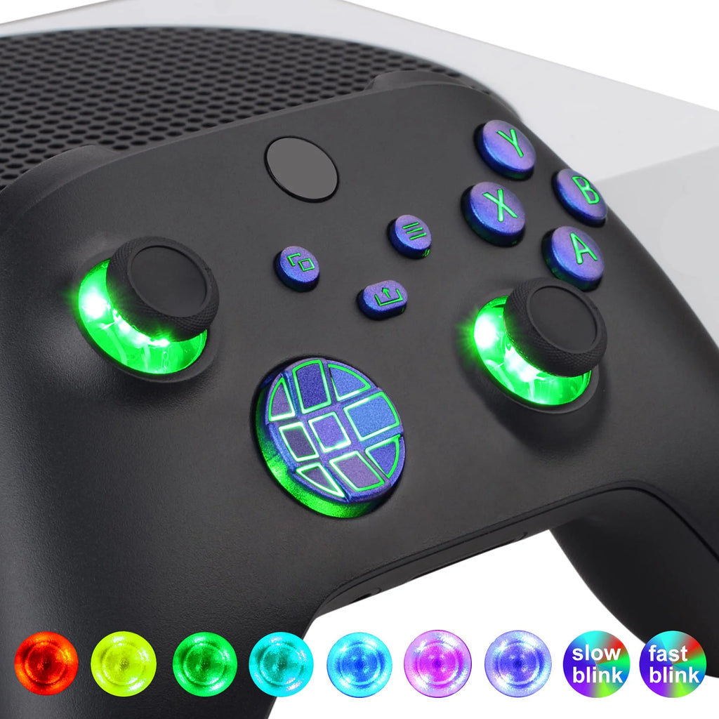 Chameleon Purple Blue Multi-Colors Buttons DTF LED Kit for Xbox Series X/S Controller(Not Included Controller)