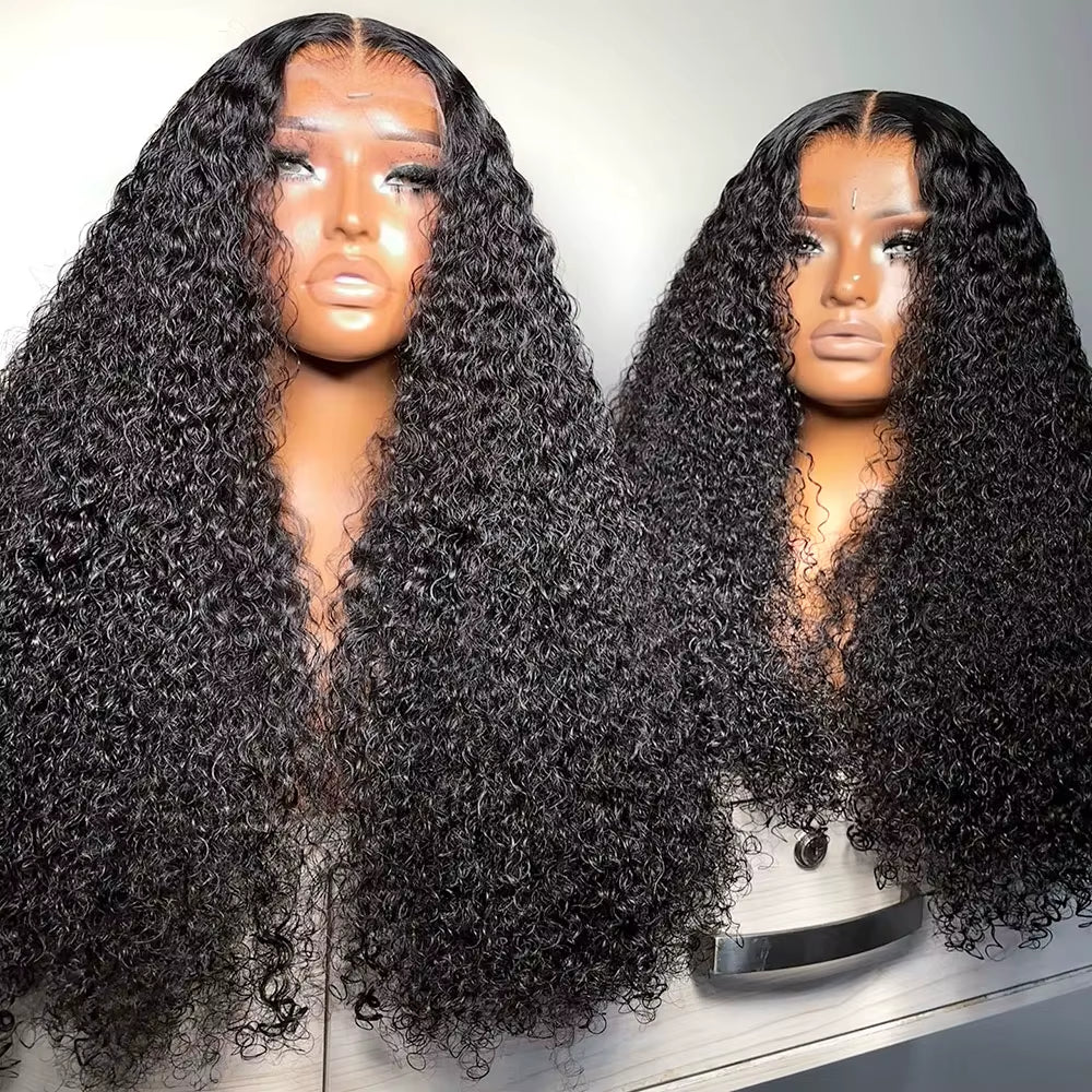 Deep Wave 13X6 13X4 HD Lace Frontal Wig Invisible Strap 360 Full Lace Glueless Wig Kinky Curly 30 Inch Lace Front Human Hair Wig