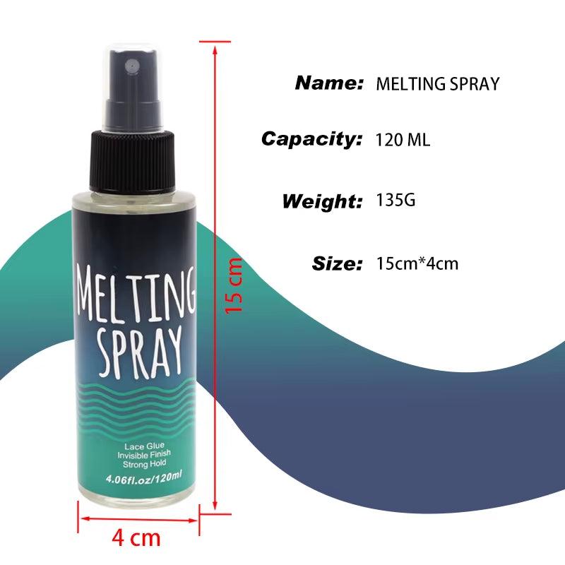 120Ml Lace Melting Spray Seamless Finish Glue Spray Wig Melting Spray & Hair Adhesive for Lace Wigs Strong Invisible Lace Glue