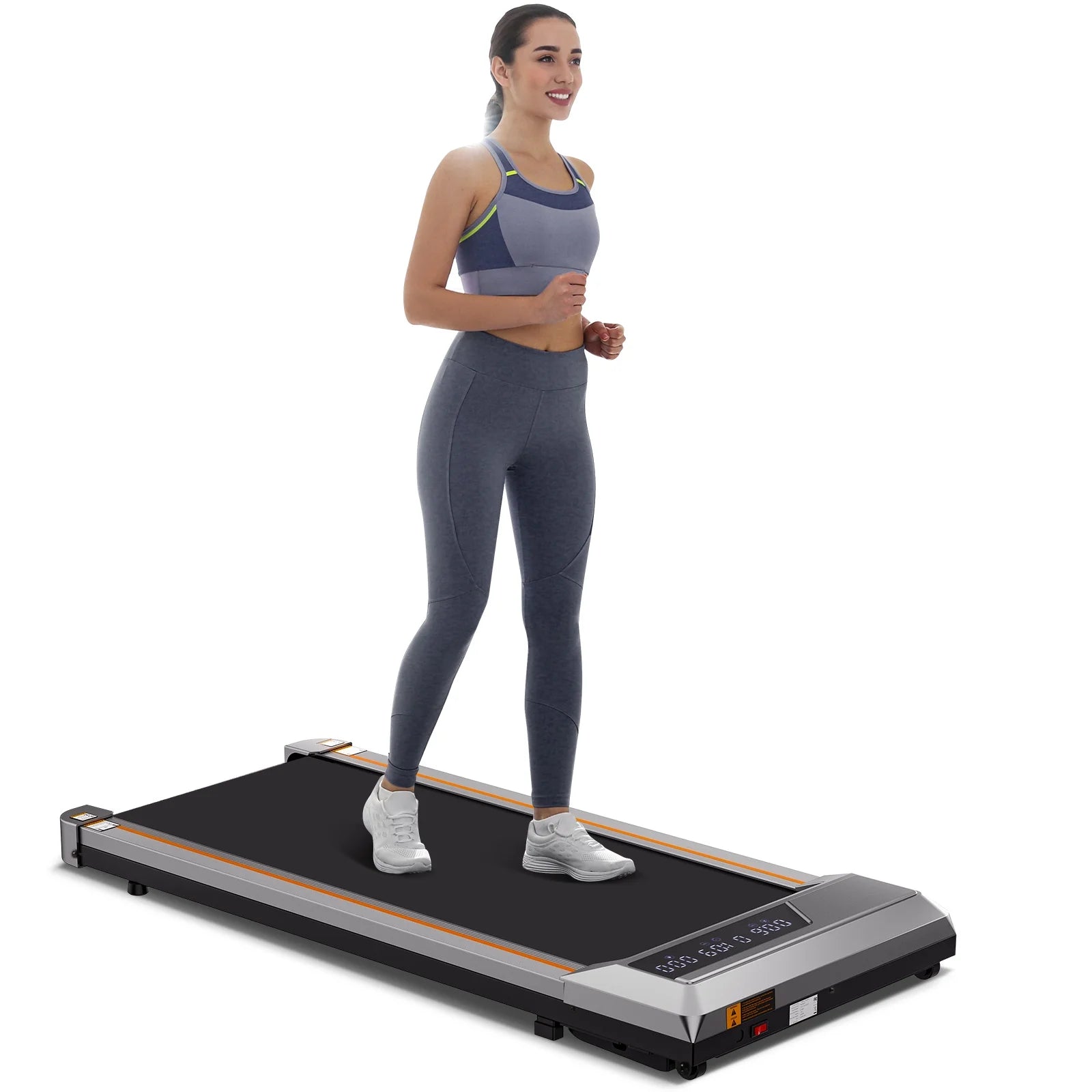 Treadmill Walking Pad 2.5HP with Large LCD Display Portable Wheels and Max Capacity 265Lb for Home Use