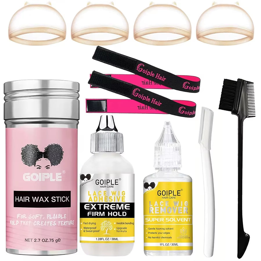 Hair Wax Stick for Slick Flyaways Control Frizz Lace Front Adhesive Glue for Wigs Bond with Tools