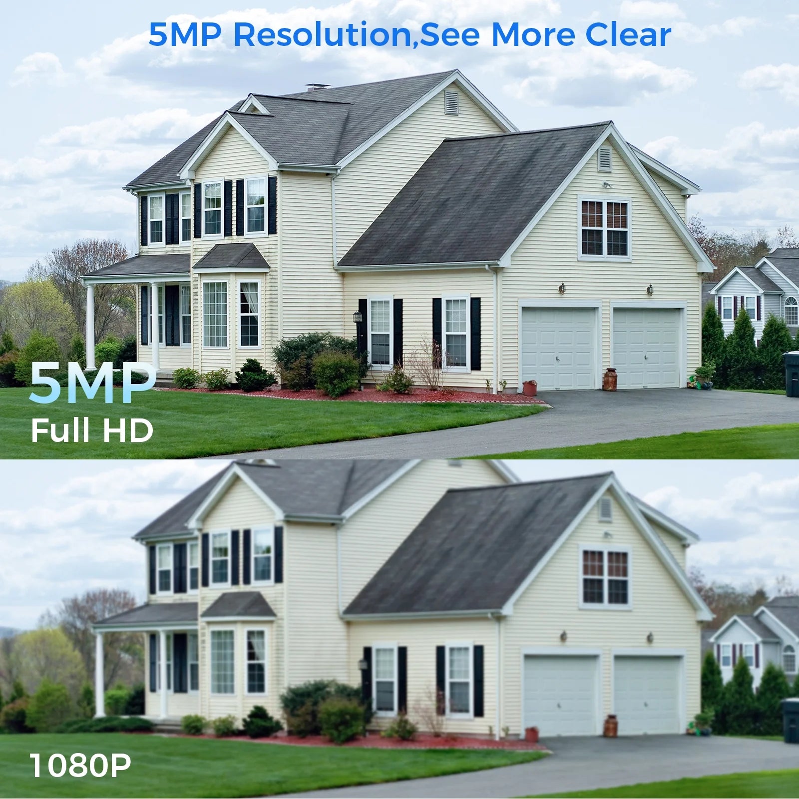 5MP Security Camera System with 1TB Hard Drive, Outdoor Security Camera Wireless Wifi with Two-Way Audio,Human Detection