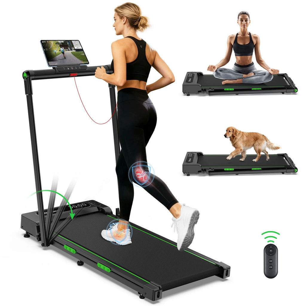 2 in 1 Walking Pad for Home/Office,Folding Treadmill 2.5Hp, under Desk Treadmill with Remote,0.6-7.6Mph