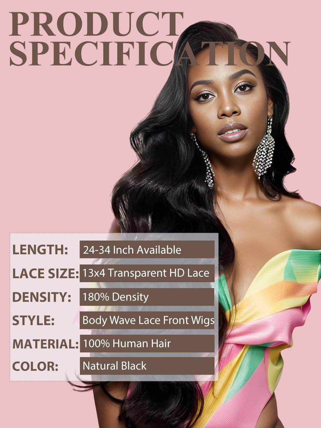 32 Inch Body Wave Lace Front Wigs Human Hair Pre Plucked 180% Density 13X4 Transparent HD Lace Front Wigs for Women Glueless Frontal Wigs with Baby Hair Natural Black Human Hair Wig