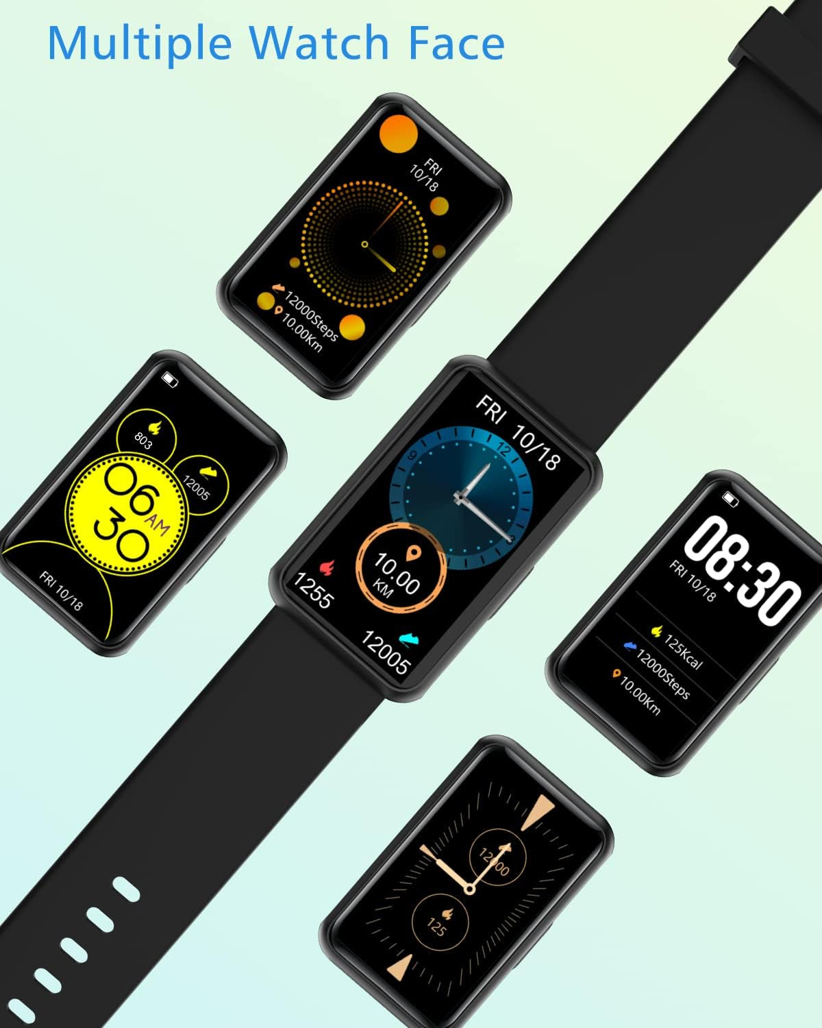 Fitness Tracker No Bluetooth No App/Phone Required, Fitness Watch for Men Women Parents Pedometer Watch with Sleep Tracker Steps Counter Alarm Clocks IP68 Waterproof (Black)