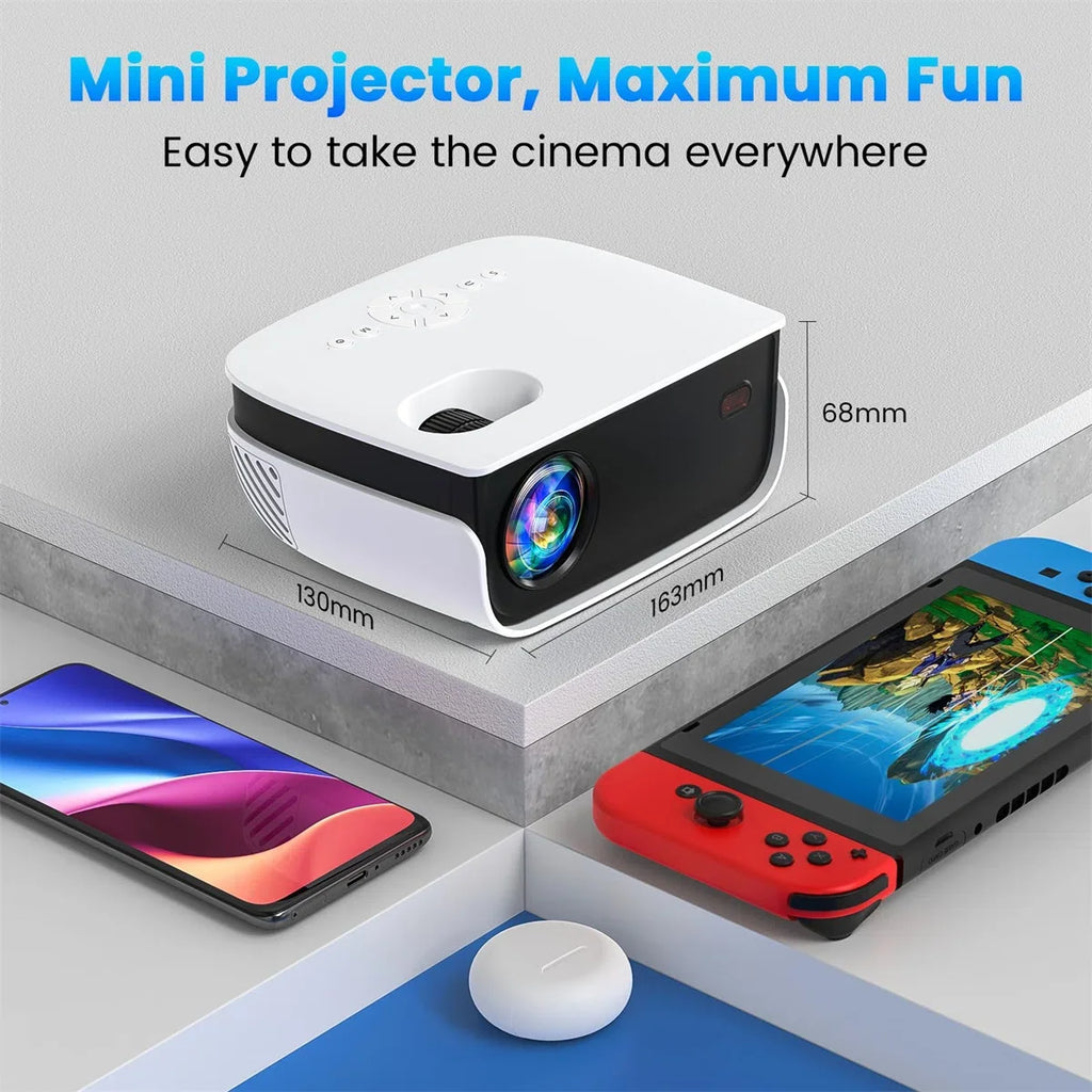 1080P Mini Projector with Bluetooth,Keystone Correction,Up to Support 240'' Screen
