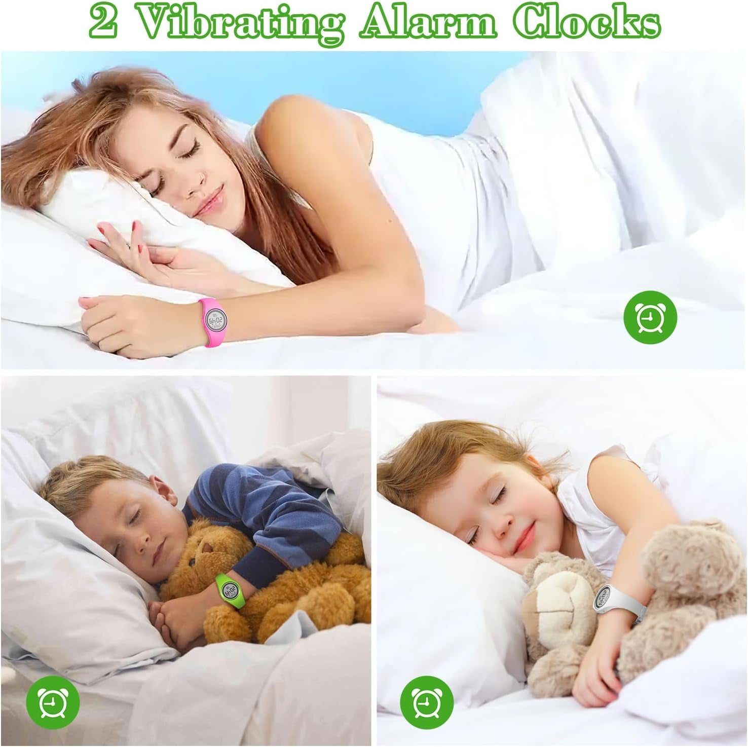 Pedometer Watch Wristwatch with 2 Alarm Clocks, Stopwatch, Always on Display, Sports Watch Distance/Calorie/Step Counter for Women (Green)