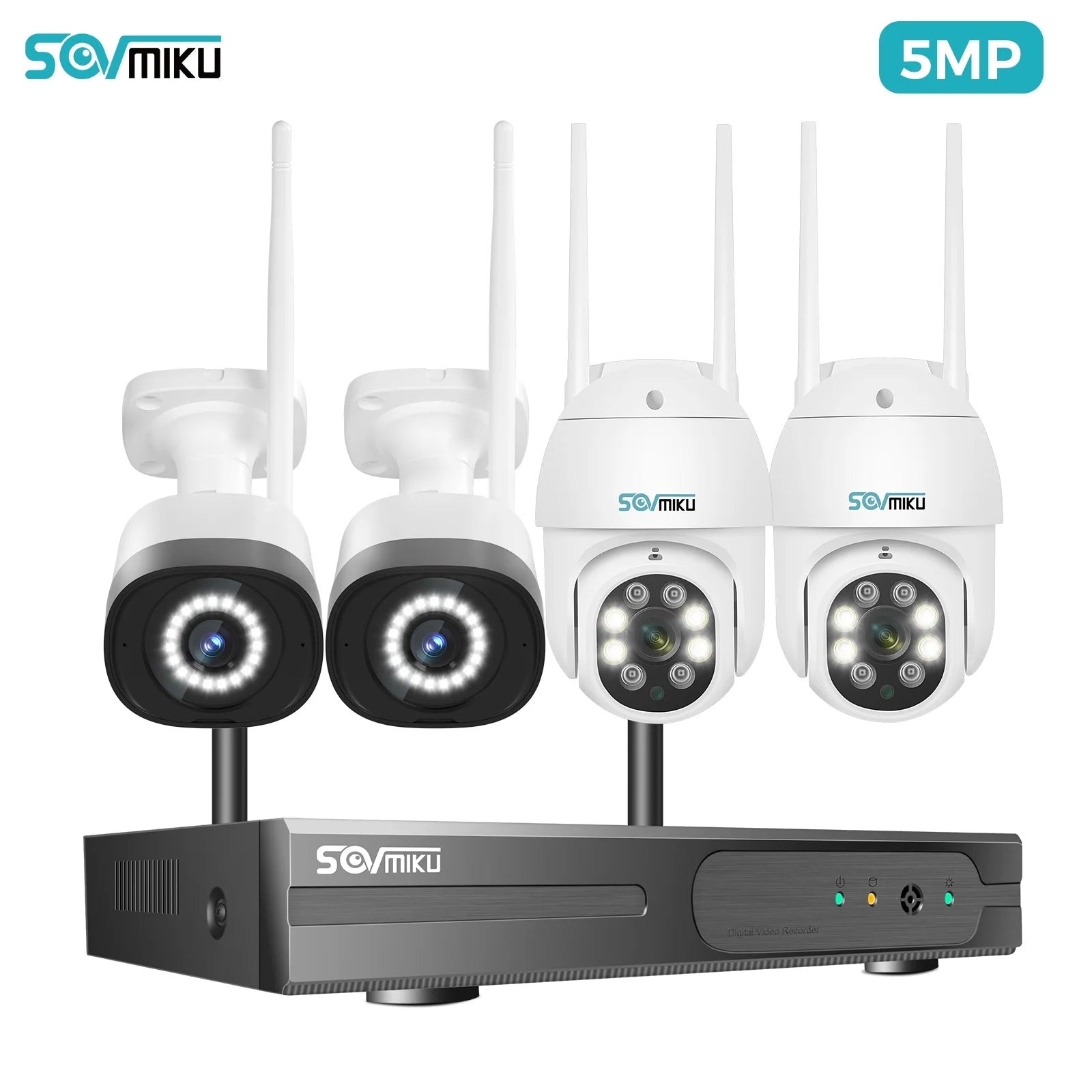 5MP Security Camera System with 1TB Hard Drive, Outdoor Security Camera Wireless Wifi with Two-Way Audio,Human Detection