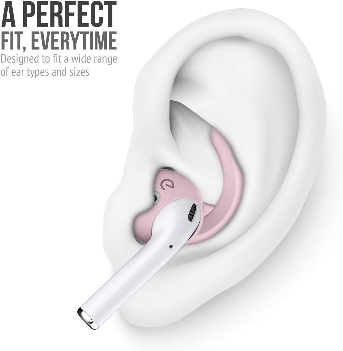Earbuddyz 2.0 Ear Hooks and Covers Accessories Compatible with Apple Airpods 1 & 2 or Earpods Headphones/Earphones/Earbuds (3 Pairs) (Pretty in Pink)